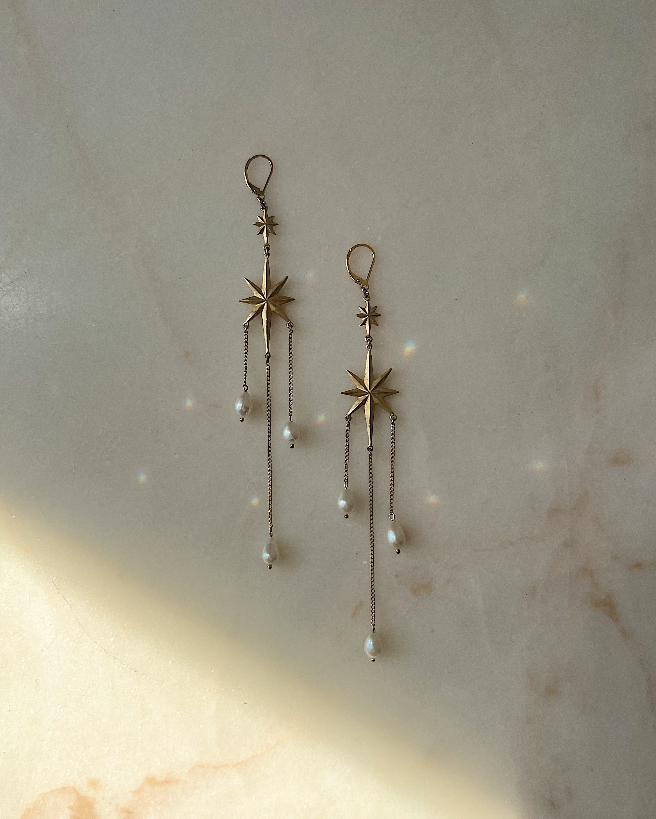 The Stars Aligned // XL Baroque Pearl Earrings // Gold