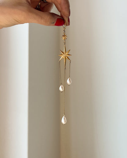 The Stars Aligned // XL Baroque Pearl Earrings // 14k Gold