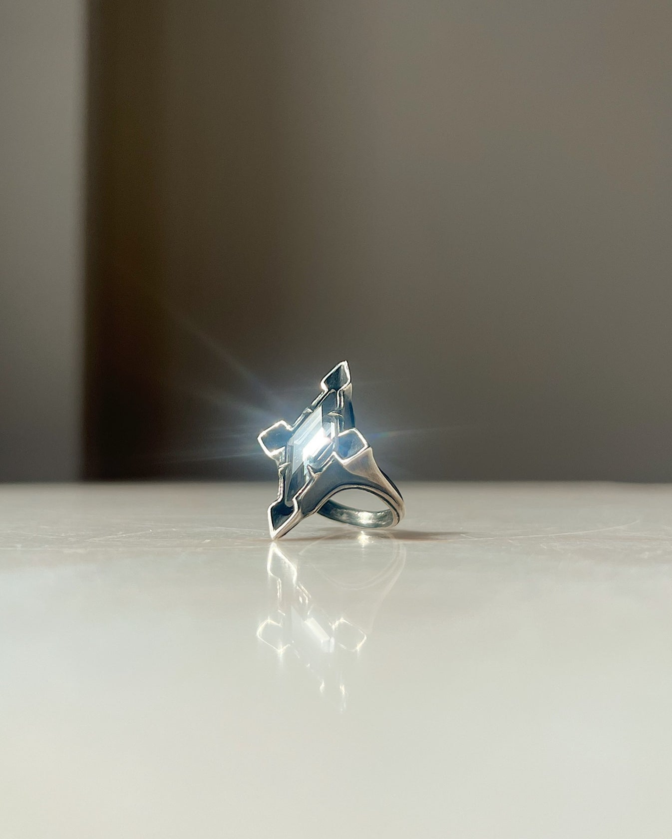 Bastion Ring with Sapphires