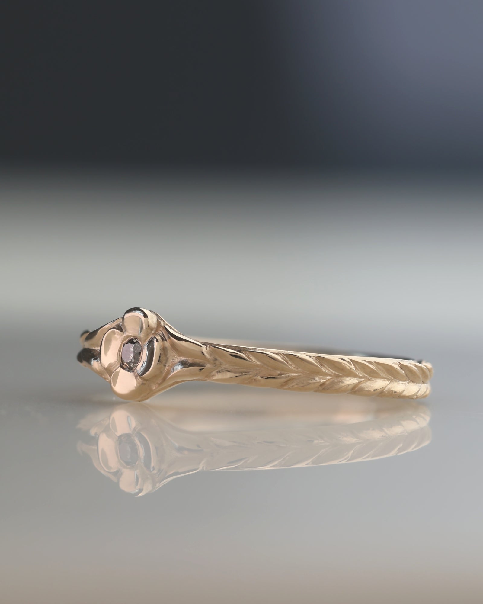 Posy // 14ky Gold + Salt & Pepper Diamond // 6