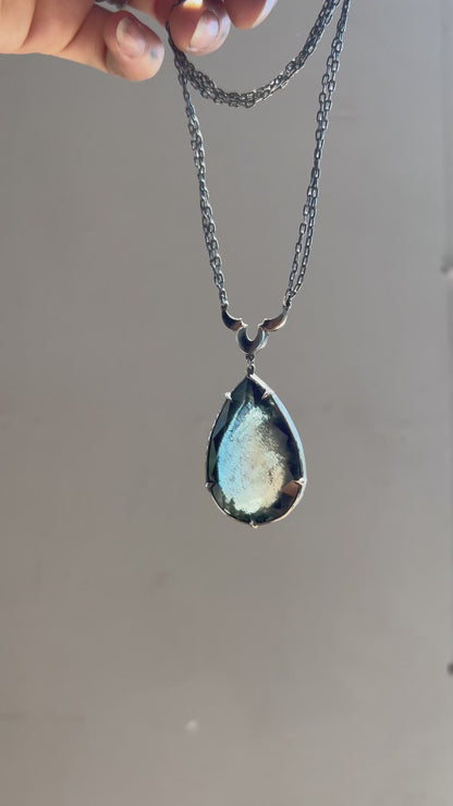 Heart of the Lake // Moss Aquamarine One of a Kind // Necklace