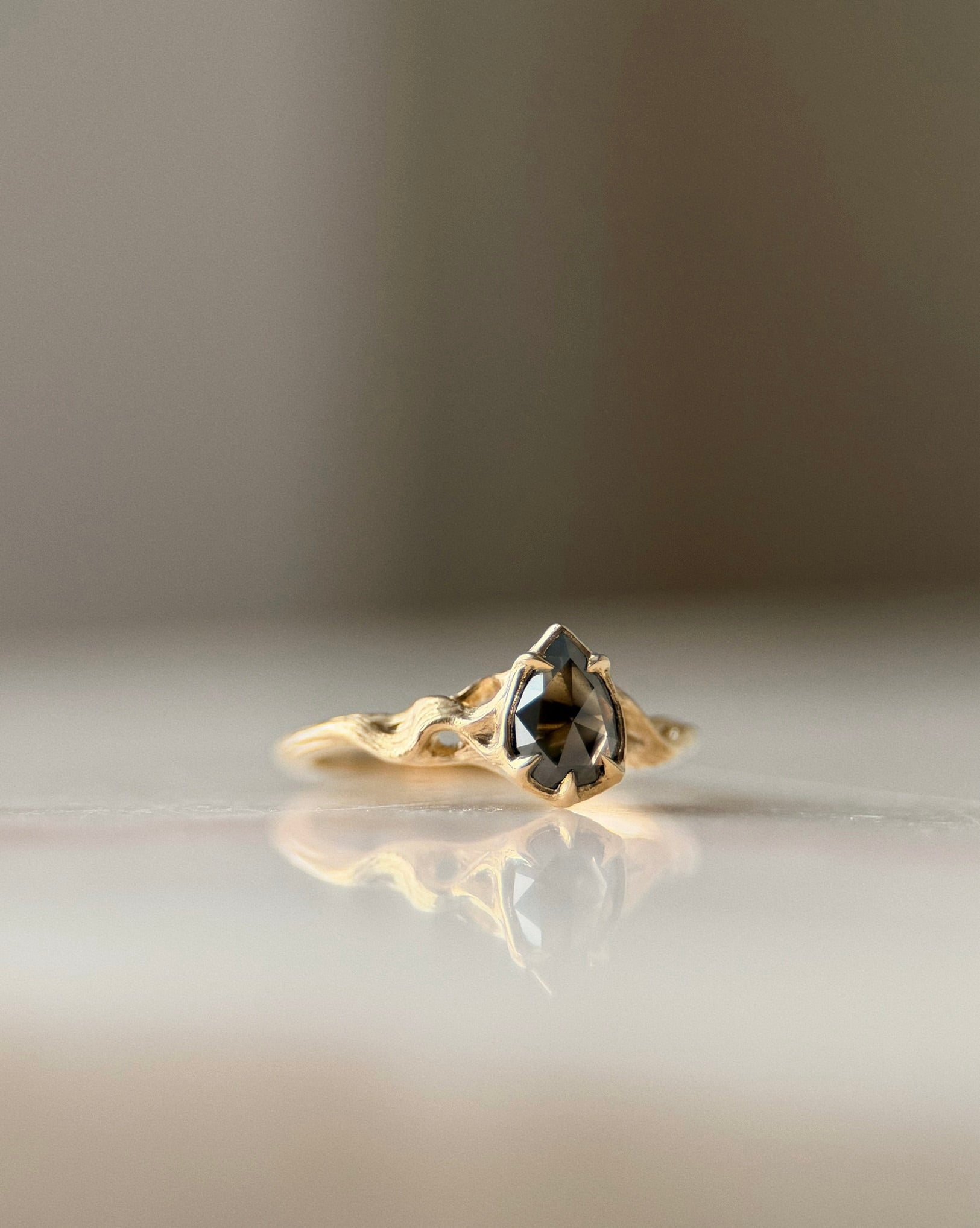Pyre II // 14ky Gold + 0.78ct Diamond // 6.25