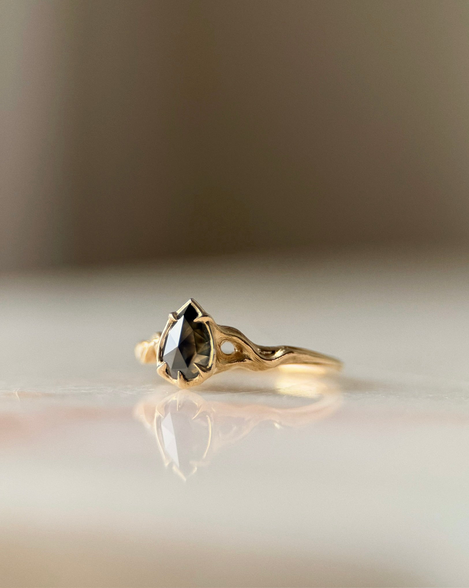 Pyre II // 14ky Gold + 0.78ct Diamond // 6.25