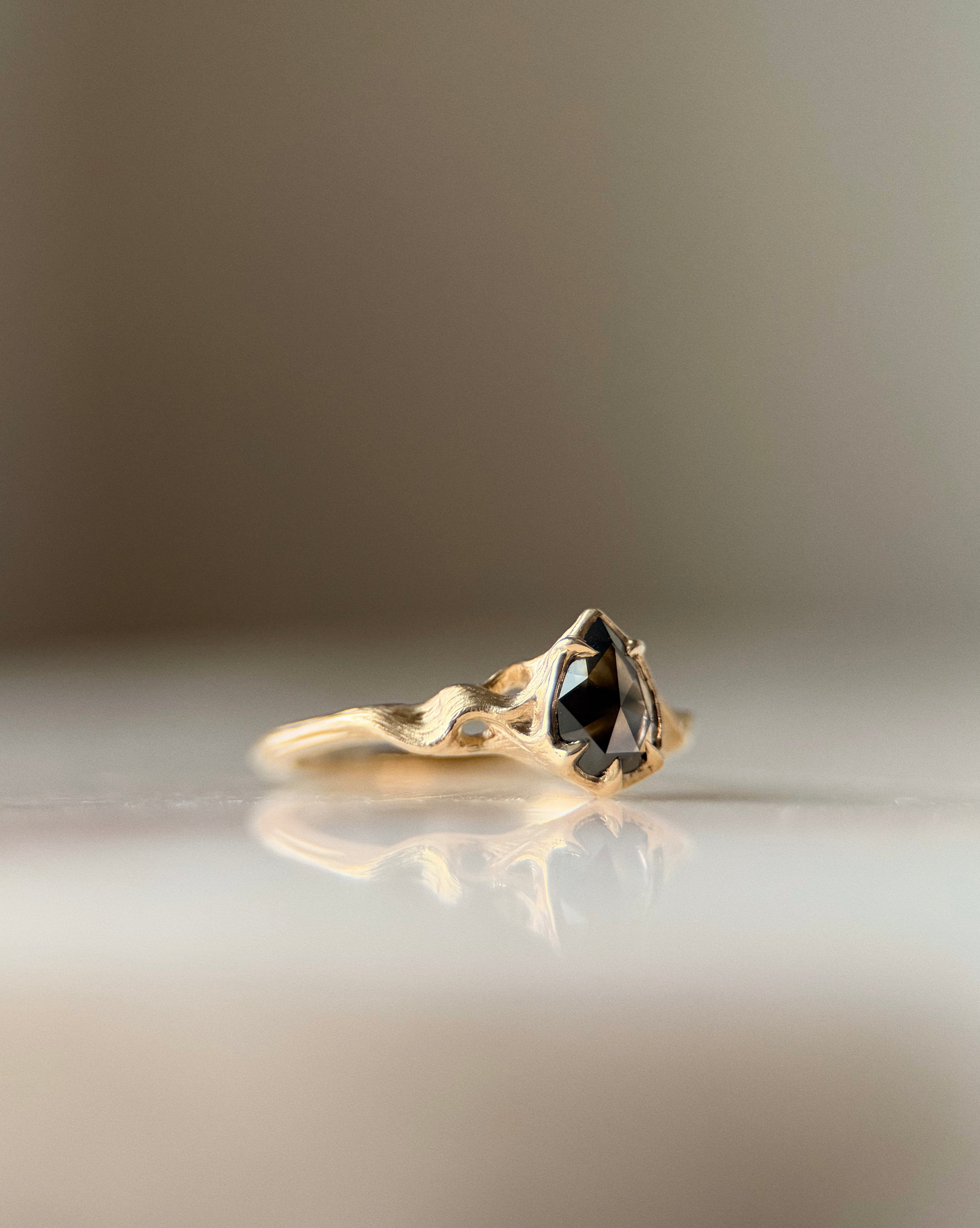 Pyre II // 14ky Gold + 0.78ct Diamond // 6.25