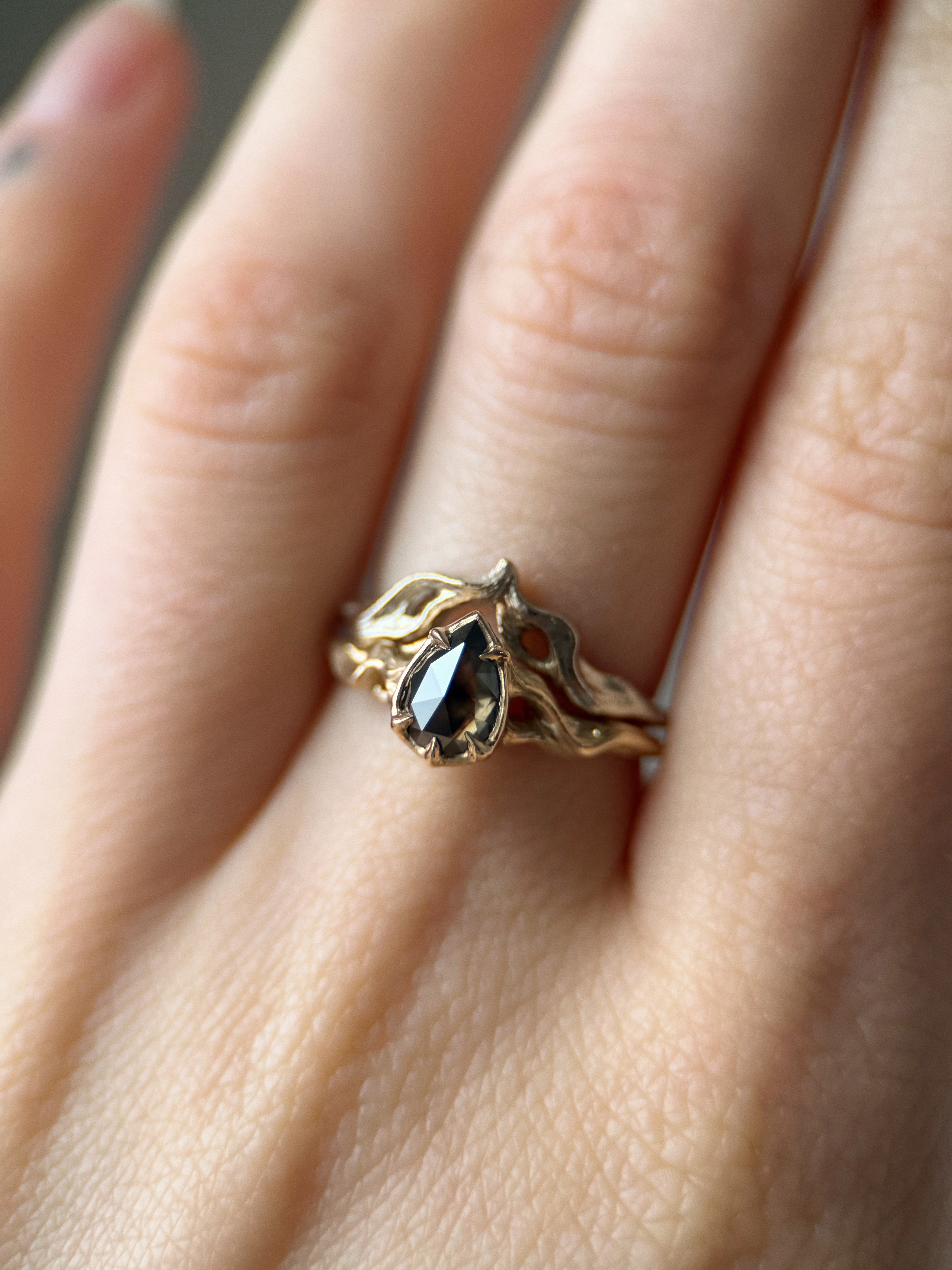Pyre II // 14ky Gold + 0.78ct Diamond // 6.25