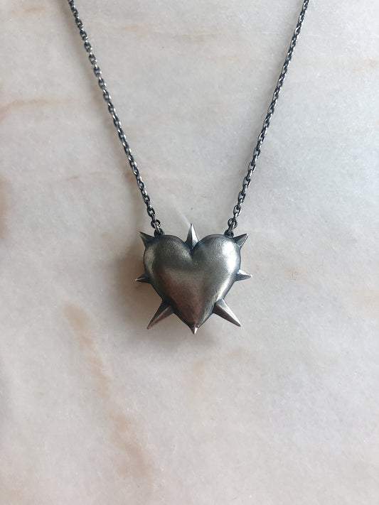 You Will Not Take My Heart Alive // Barbed Heart Necklace
