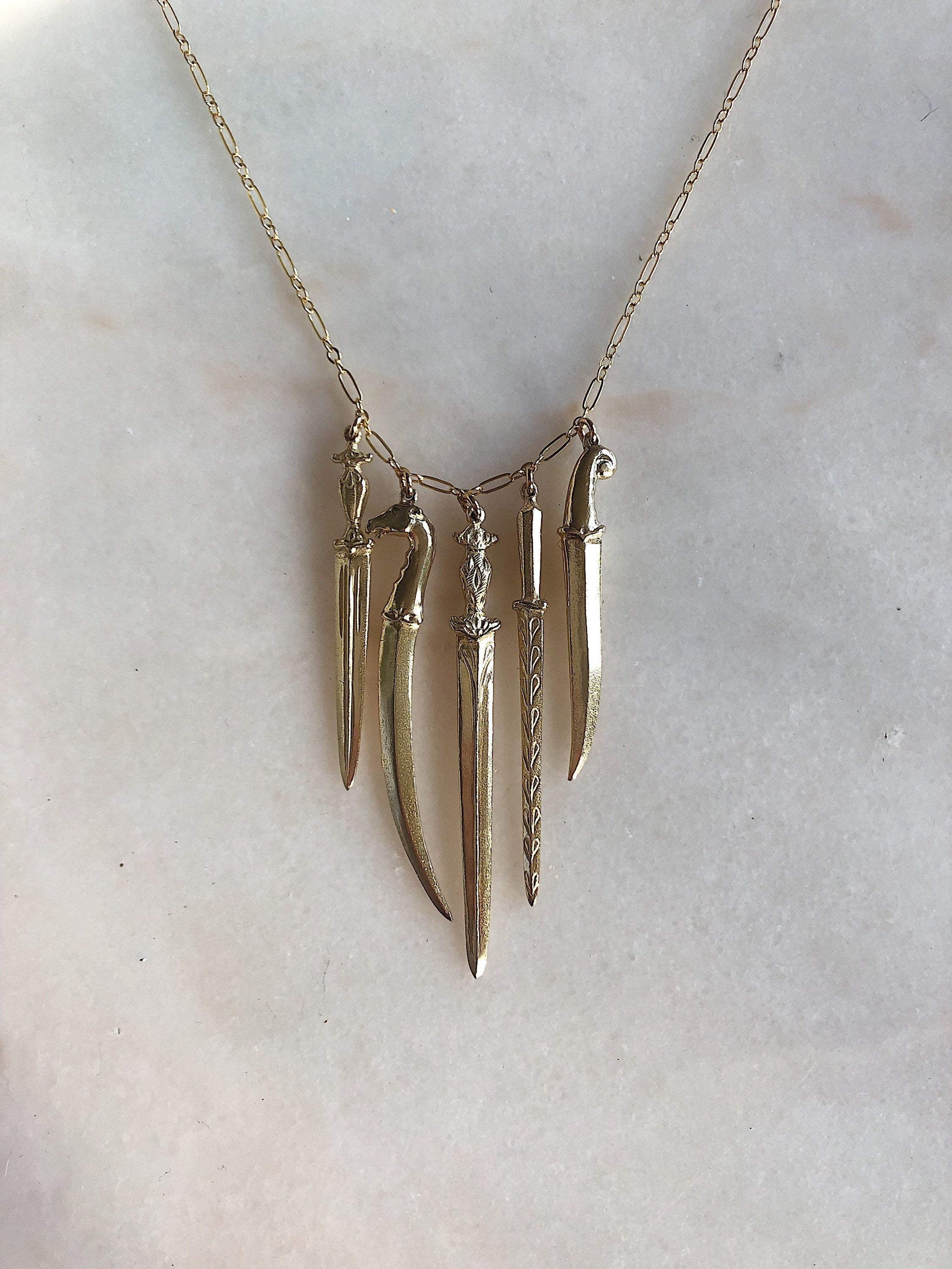 The Ceremony // Five Dagger Necklace // 14k Gold – Ecclesia