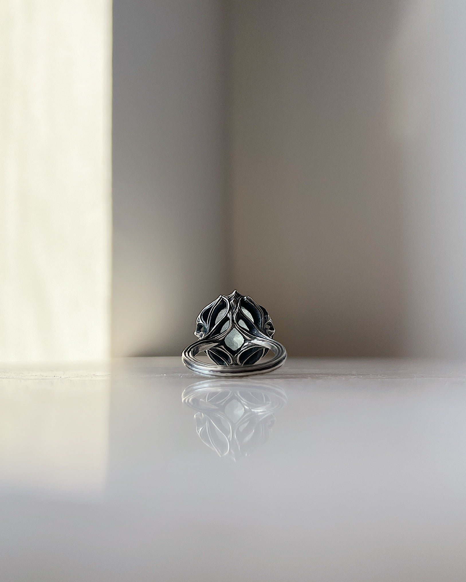 Evil Eye // Silver + Moss Aquamarine