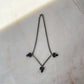 Triple Thorn // Gemstone Charm Necklace Heavy Curb Chain