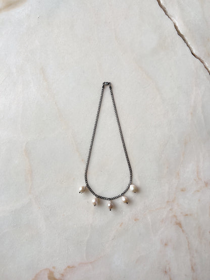 Rain // Baroque Pearl Charm Necklace