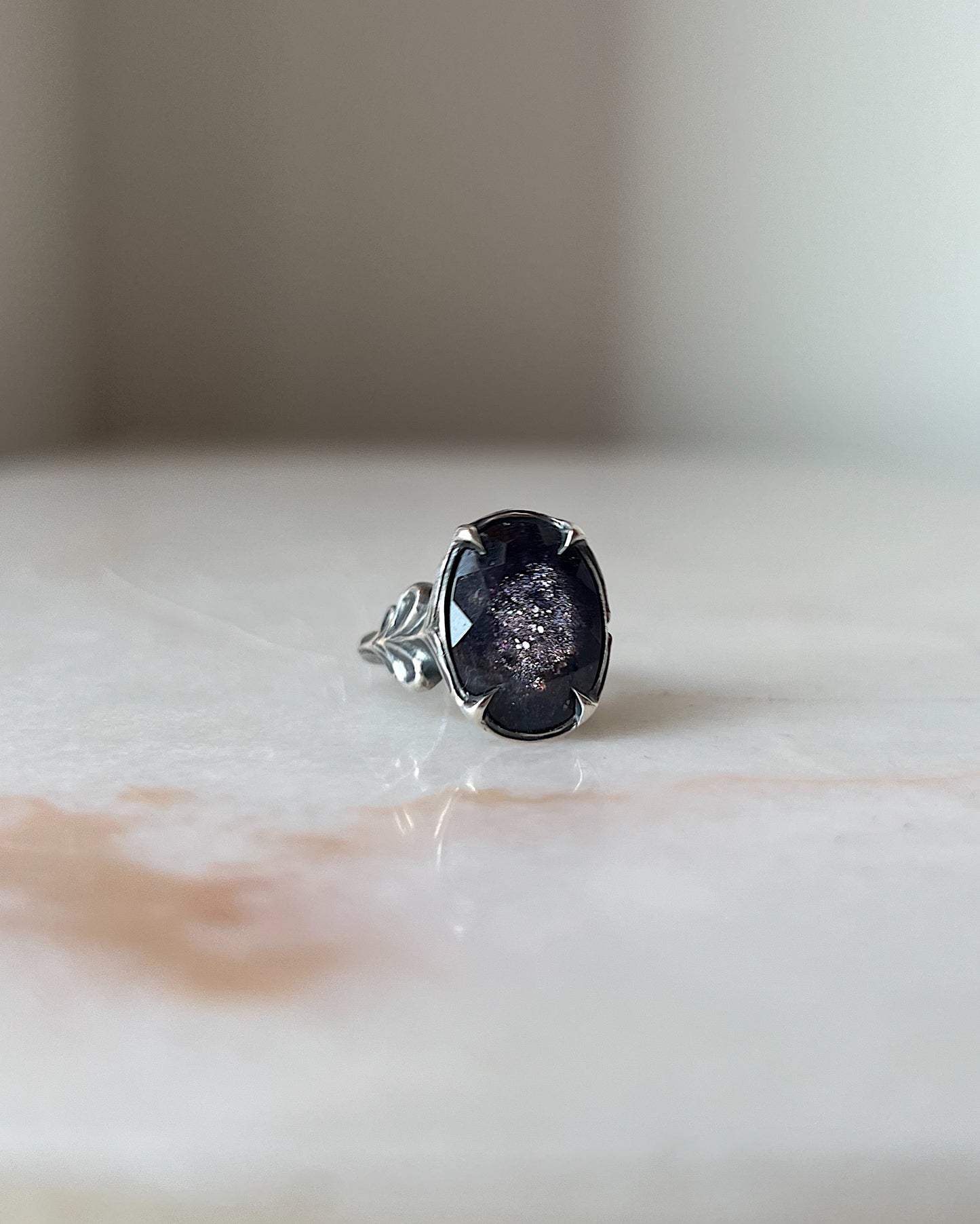 Of the Universe // Bloodshot Iolite Sunstone One of a Kind // Size 7.5