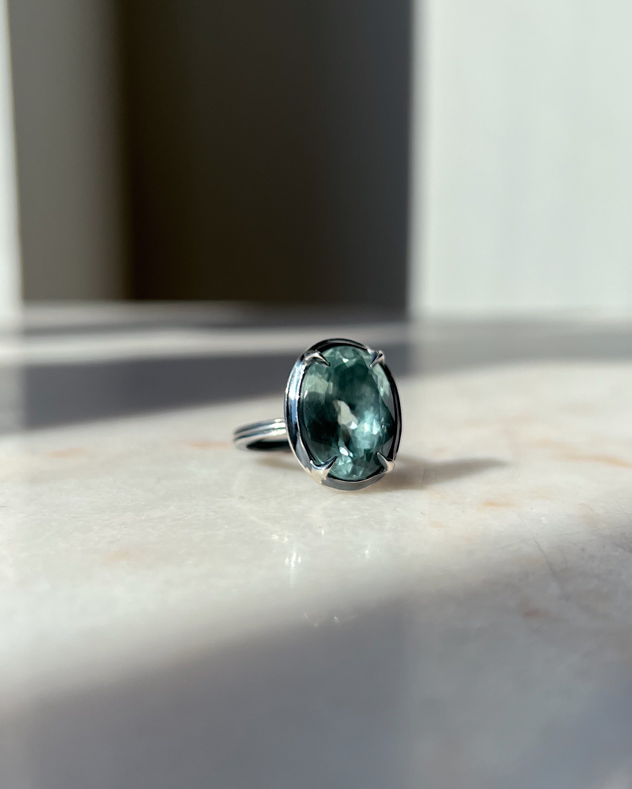 Halo // Silver + Aquamarine
