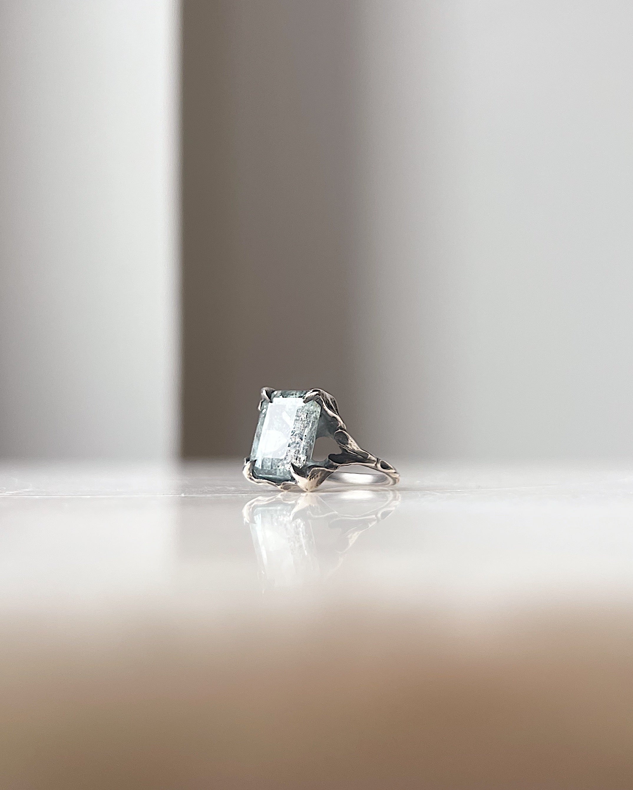 The Wasp Stings The Sky // Silver + Aquamarine Sunstone