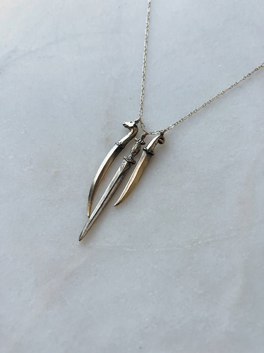 The Ceremony // Three Dagger Necklace // 14k Gold